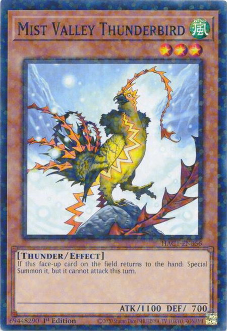 Mist Valley Thunderbird (Duel Terminal) trading card from Hidden Arsenal: Chapter 1 Mist Valley Thunderbird (Duel Terminal) - Hidden Arsenal: Chapter 1 YuGiOh trading card