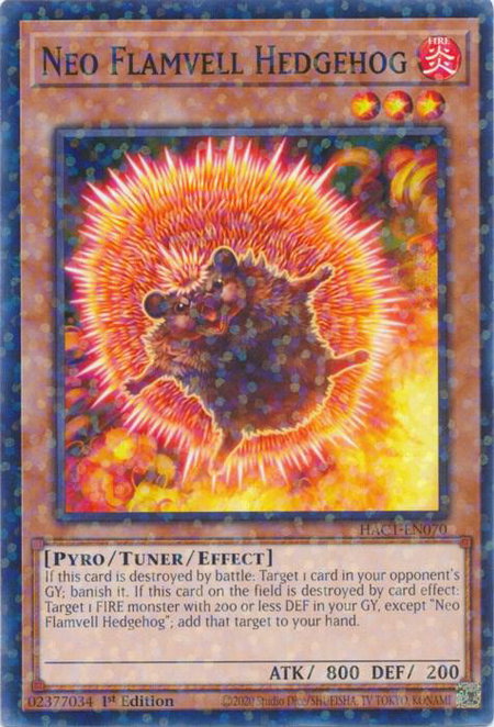 Neo Flamvell Hedgehog (Duel Terminal) - Hidden Arsenal: Chapter 1 YuGiOh trading card