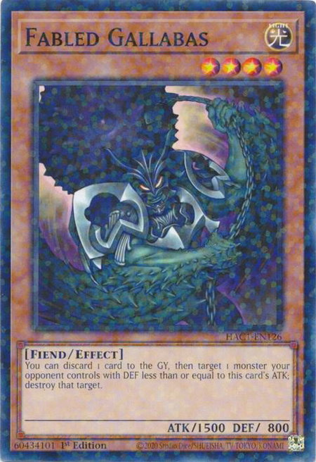 Fabled Gallabas (Duel Terminal) - Hidden Arsenal: Chapter 1 YuGiOh trading card