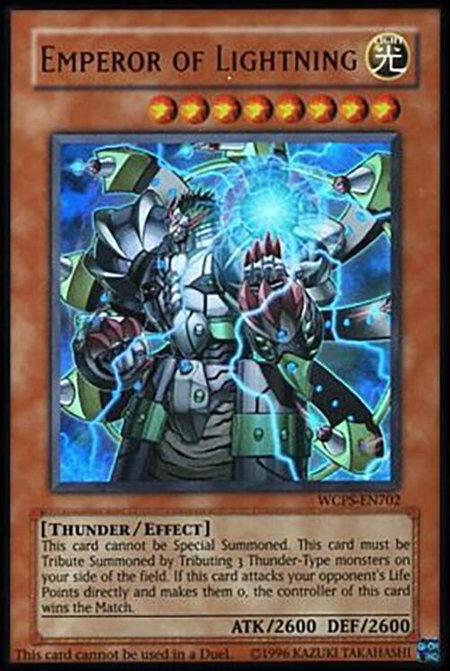 Emperor of Lightning - World Championship Series YuGiOh trading card