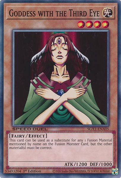 Goddess with the Third Eye trading card from Speed Duel GX: Duel Academy Box Goddess with the Third Eye - Speed Duel GX: Duel Academy Box YuGiOh trading card
