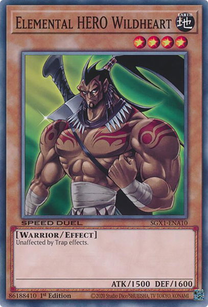 Elemental HERO Wildheart trading card from Speed Duel GX: Duel Academy Box Elemental HERO Wildheart - Speed Duel GX: Duel Academy Box YuGiOh trading card