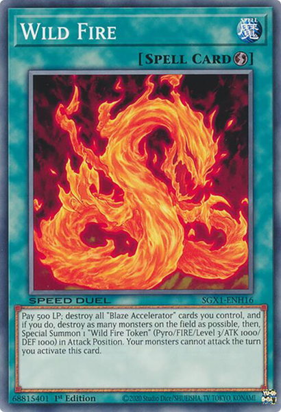 Wild Fire - Speed Duel GX: Duel Academy Box YuGiOh trading card