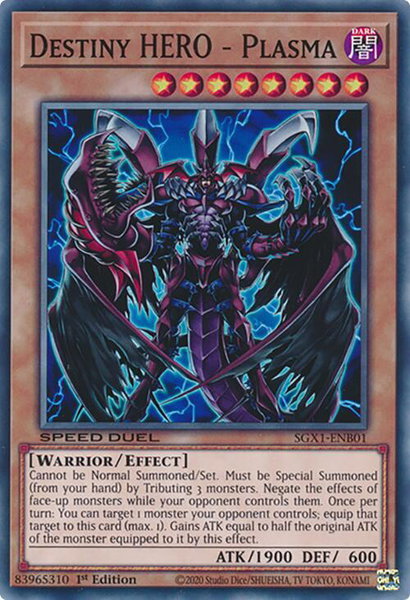 Destiny HERO - Plasma trading card from Speed Duel GX: Duel Academy Box Destiny HERO - Plasma - Speed Duel GX: Duel Academy Box YuGiOh trading card