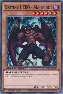 Destiny HERO - Malicious - Speed Duel GX: Duel Academy Box  #SGX1-ENB08 - Common / Short Print YuGiOh Trading Card