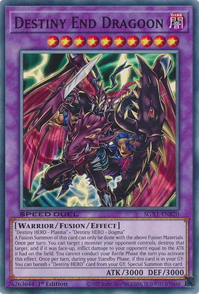 Destiny End Dragoon trading card from Speed Duel GX: Duel Academy Box Destiny End Dragoon - Speed Duel GX: Duel Academy Box YuGiOh trading card