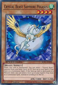 Crystal Beast Sapphire Pegasus - Speed Duel GX: Duel Academy Box  #SGX1-ENF08 - Common / Short Print YuGiOh Trading Card