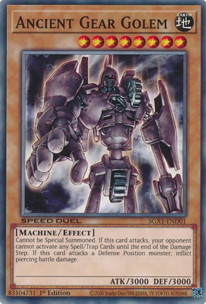 Ancient Gear Golem trading card from Speed Duel GX: Duel Academy Box Ancient Gear Golem - Speed Duel GX: Duel Academy Box YuGiOh trading card