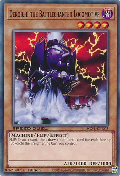 Dekoichi the Battlechanted Locomotive trading card from Speed Duel GX: Duel Academy Box Dekoichi the Battlechanted Locomotive - Speed Duel GX: Duel Academy Box YuGiOh trading card