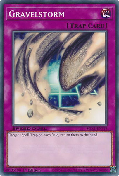 Gravelstorm trading card from Speed Duel GX: Duel Academy Box Gravelstorm - Speed Duel GX: Duel Academy Box YuGiOh trading card