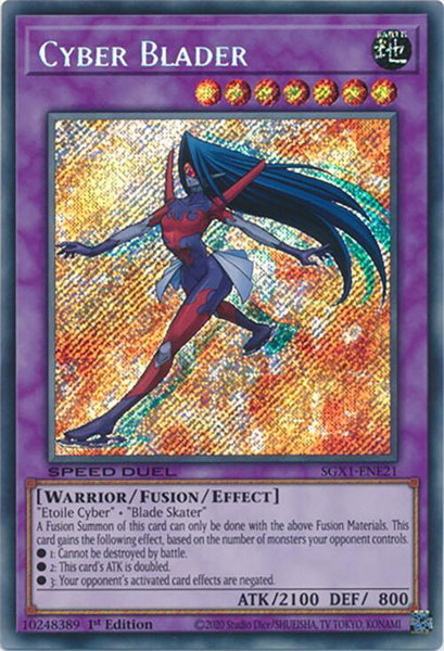 Cyber Blader (Secret Rare) trading card from Speed Duel GX: Duel Academy Box Cyber Blader (Secret Rare) - Speed Duel GX: Duel Academy Box YuGiOh trading card