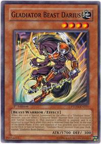 Gladiator Beast Darius trading card from Phantom Darkness Gladiator Beast Darius - Phantom Darkness YuGiOh trading card