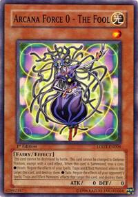Arcana Force 0 - The Fool trading card from Light of Destruction Arcana Force 0 - The Fool - Light of Destruction YuGiOh trading card