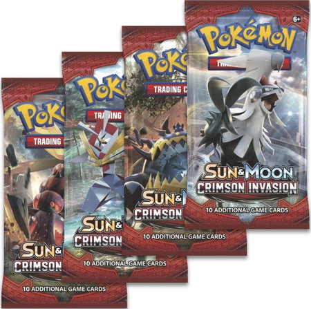 Crimson Invasion Booster Pack Art Bundle [Set of 4] - SM - Crimson Invasion Pokémon trading card