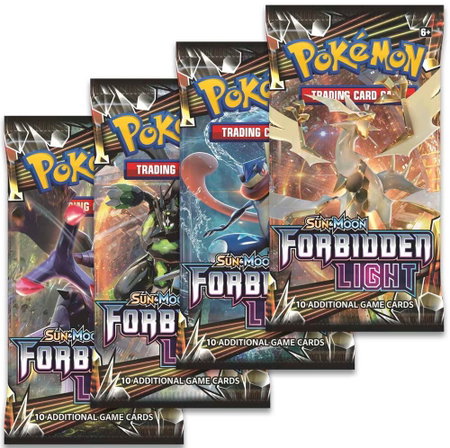 Forbidden Light Booster Pack Art Bundle [Set of 4] - SM - Forbidden Light Pokémon trading card