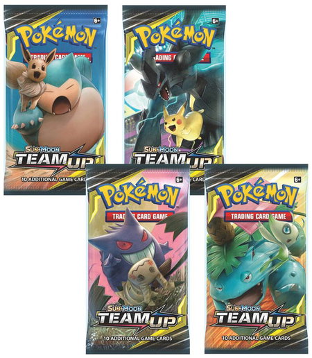 Team Up Booster Pack Art Bundle [Set of 4] - SM - Team Up Pokémon trading card