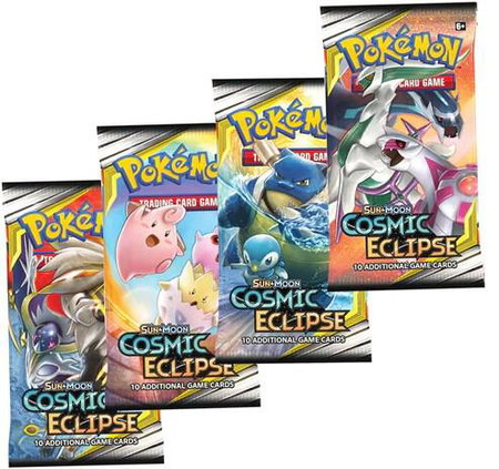 Cosmic Eclipse Booster Pack Art Bundle [Set of 4] - SM - Cosmic Eclipse Pokémon trading card