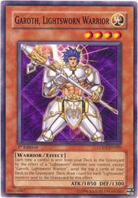 Garoth, Lightsworn Warrior trading card from Light of Destruction Garoth, Lightsworn Warrior - Light of Destruction YuGiOh trading card