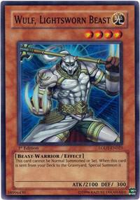 Wulf, Lightsworn Beast - Light of Destruction YuGiOh trading card