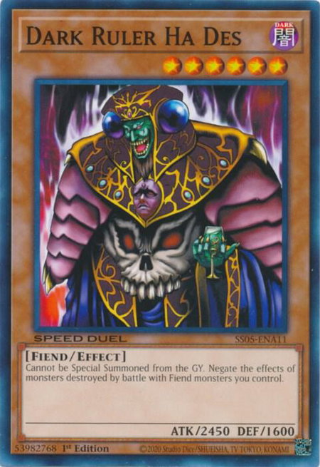 Dark Ruler Ha Des - Speed Duel: Tournament Pack 3 YuGiOh trading card