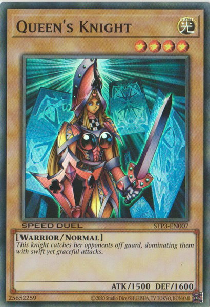 Queen's Knight trading card from Speed Duel: Tournament Pack 3 Queen's Knight - Speed Duel: Tournament Pack 3 YuGiOh trading card