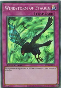 Windstorm of Etaqua - Speed Duel: Tournament Pack 3 (STP3) #STP3-EN011 - Super Rare YuGiOh Trading Card