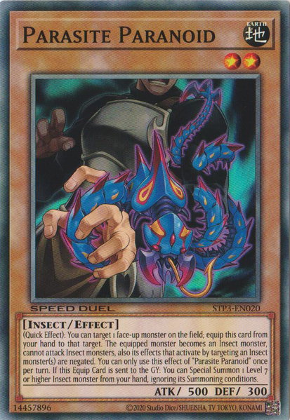 Parasite Paranoid trading card from Speed Duel: Tournament Pack 3 Parasite Paranoid - Speed Duel: Tournament Pack 3 YuGiOh trading card