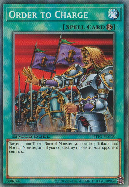 Order to Charge trading card from Speed Duel: Tournament Pack 3 Order to Charge - Speed Duel: Tournament Pack 3 YuGiOh trading card