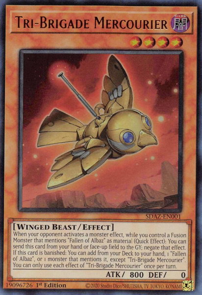 Tri-Brigade Mercourier trading card from Structure Deck: Albaz Strike Tri-Brigade Mercourier - Structure Deck: Albaz Strike YuGiOh trading card