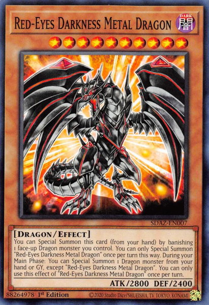Red-Eyes Darkness Metal Dragon trading card from Structure Deck: Albaz Strike Red-Eyes Darkness Metal Dragon - Structure Deck: Albaz Strike YuGiOh trading card
