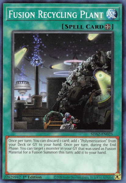 Fusion Recycling Plant trading card from Structure Deck: Albaz Strike Fusion Recycling Plant - Structure Deck: Albaz Strike YuGiOh trading card