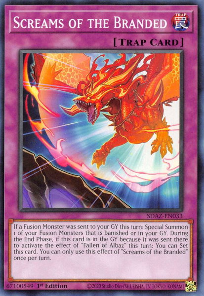Screams of the Branded trading card from Structure Deck: Albaz Strike Screams of the Branded - Structure Deck: Albaz Strike YuGiOh trading card