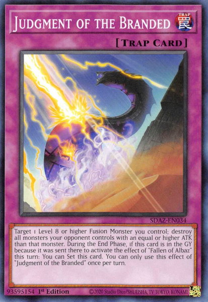Judgment of the Branded trading card from Structure Deck: Albaz Strike Judgment of the Branded - Structure Deck: Albaz Strike YuGiOh trading card