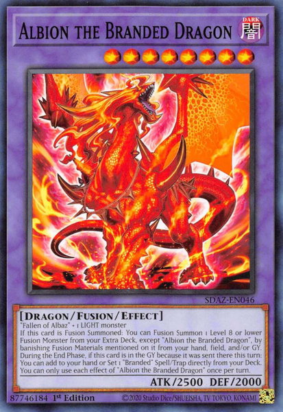 Albion the Branded Dragon trading card from Structure Deck: Albaz Strike Albion the Branded Dragon - Structure Deck: Albaz Strike YuGiOh trading card