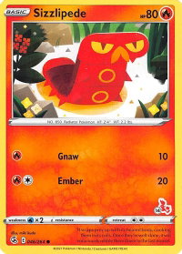 Sizzlipede - 046/264 (#14 Cinderace Stamped) - Battle Academy 2022 (BA22) #046/264 - Promo Pokémon Trading Card