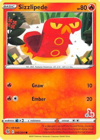 Sizzlipede - 046/264 (#17 Cinderace Stamped) - Battle Academy 2022 (BA22) #046/264 - Promo Pokémon Trading Card