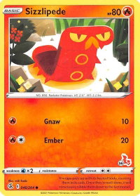 Sizzlipede - 046/264 (#56 Cinderace Stamped) - Battle Academy 2022 (BA22) #046/264 - Promo Pokémon Trading Card