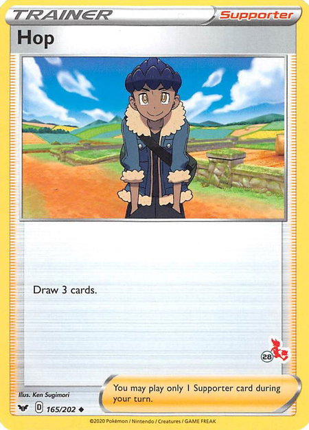 Hop - 165/202 (#28 Cinderace Stamped) trading card from Battle Academy 2022 Hop - 165/202 (#28 Cinderace Stamped) - Battle Academy 2022 Pokémon trading card