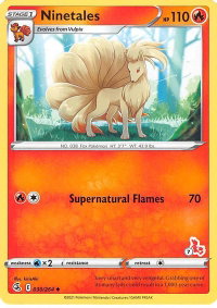 Ninetales - 030/264 (#7 Cinderace Stamped) - Battle Academy 2022 (BA22) #030/264 - Promo Pokémon Trading Card