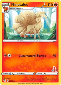 Ninetales - 030/264 (#23 Cinderace Stamped) - Battle Academy 2022 (BA22) #030/264 - Promo Pokémon Trading Card