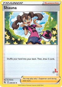 Shauna - 240/264 (#21 Cinderace Stamped) - Battle Academy 2022 (BA22) #240/264 - Promo Pokémon Trading Card
