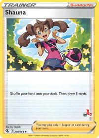 Shauna - 240/264 (#50 Cinderace Stamped) - Battle Academy 2022 (BA22) #240/264 - Promo Pokémon Trading Card