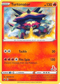 Turtonator - 029/202 (#39 Cinderace Stamped) - Battle Academy 2022 (BA22) #029/202 - Promo Pokémon Trading Card