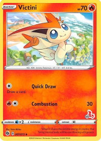 Victini - 007/073 (#53 Cinderace Stamped) - Battle Academy 2022 (BA22) #007/073 - Promo Pokémon Trading Card