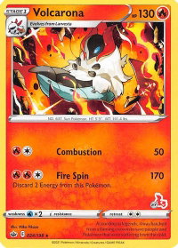 Volcarona - 024/198 (#27 Cinderace Stamped) - Battle Academy 2022 (BA22) #024/198 - Promo Pokémon Trading Card