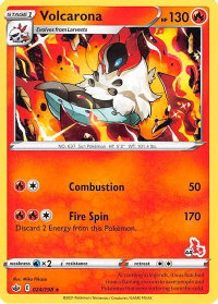 Volcarona - 024/198 (#44 Cinderace Stamped) - Battle Academy 2022 (BA22) #024/198 - Promo Pokémon Trading Card