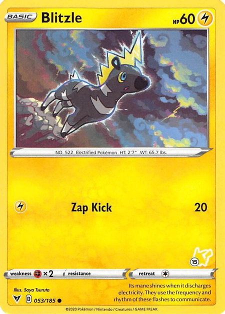 Blitzle - 053/185 (#15 Pikachu Stamped) - Battle Academy 2022 Pokémon trading card