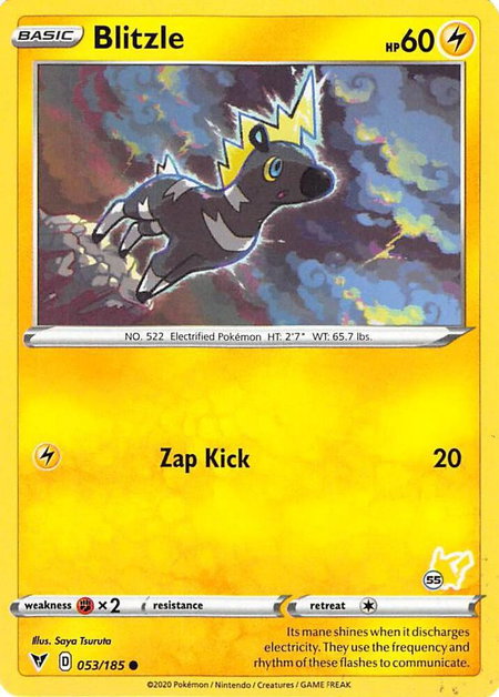 Blitzle - 053/185 (#55 Pikachu Stamped) - Battle Academy 2022 Pokémon trading card