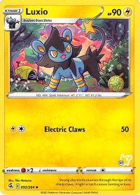 Luxio - 092/264 (#37 Pikachu Stamped) - Battle Academy 2022 (BA22) #092/264 - Promo Pokémon Trading Card