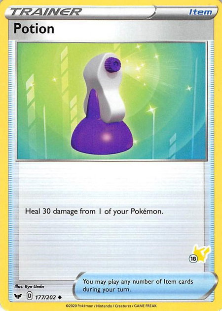 Potion - 177/202 (#18 Pikachu Stamped) - Battle Academy 2022 Pokémon trading card